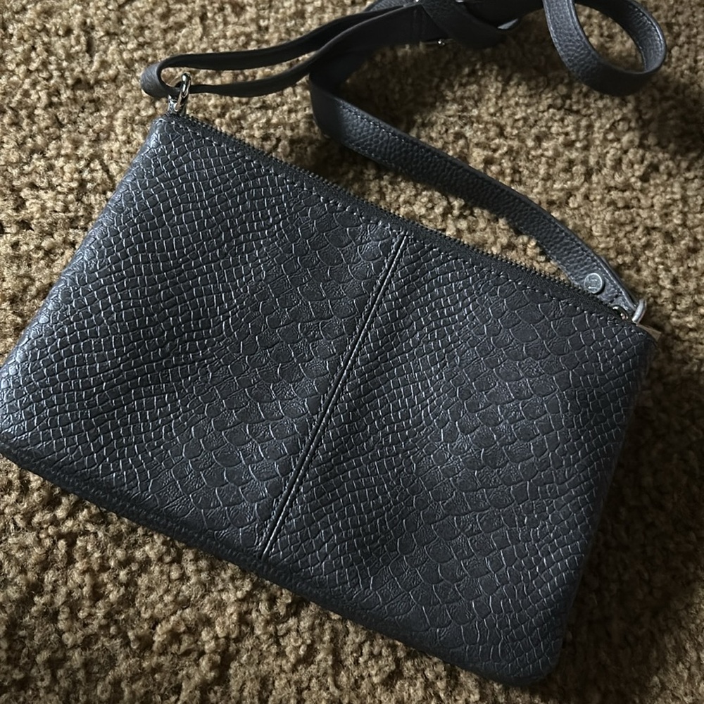 Grey snakeskin purse